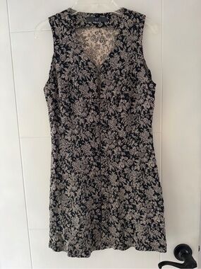 GAP Black Dress with Cream Floral Print